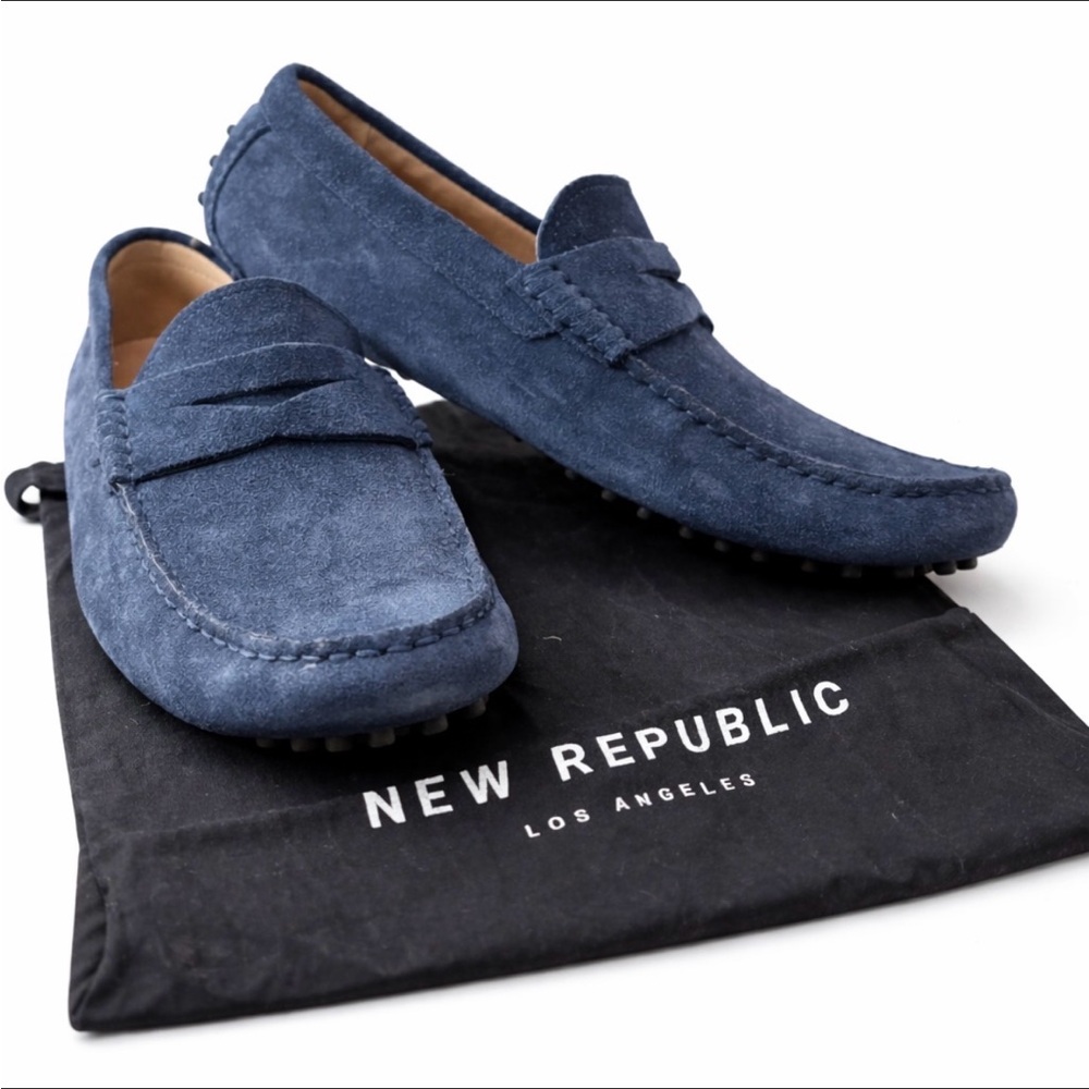 NEW REPUBLIC Navy Blue Monaco Suede Drivers. – Men’s 7.5/Women’s 9–9.5